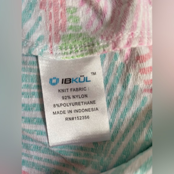 NWOT IBKUL Multi-Color Leaf Fern design Golf Dress - Picture 5 of 7